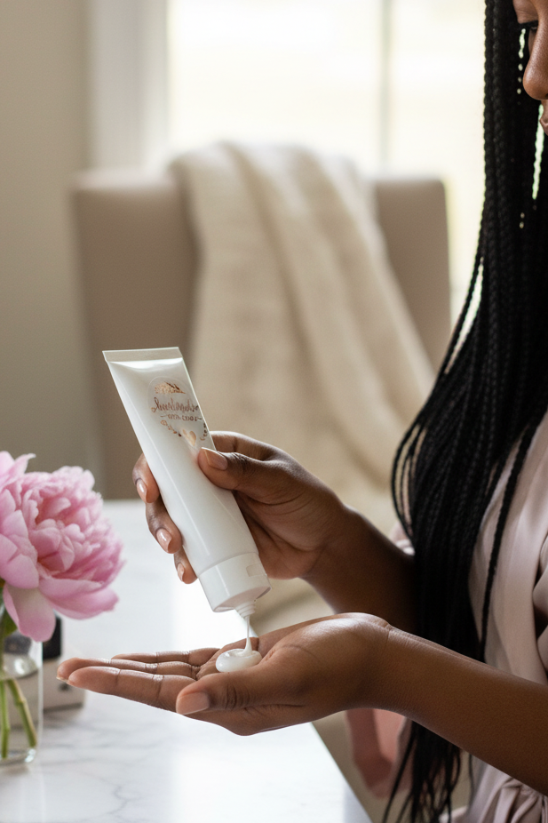 Pure Moisture Essence is a 100% natural, botanical lotion designed to anchor your skin in deep hydration. Formulated without fillers.