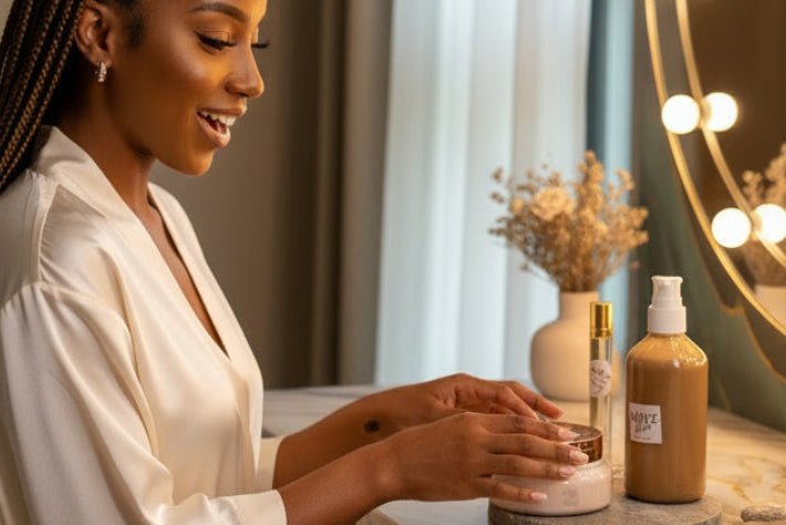 The Essence Trio Combo an complete Body care featuring Nourishing body oil, Creamy Face Cleansing wash, and Luxurious Body Butter.  This coordinated set brings spa-quality care into your home, making it perfect for daily use or as a thoughtful gift.